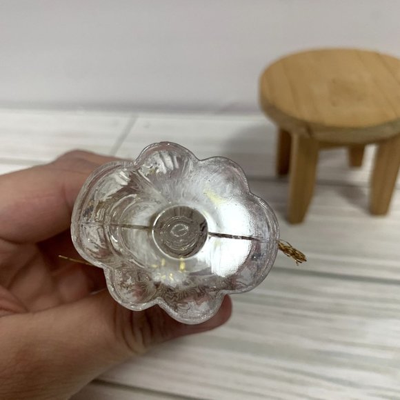 Vintage Taiwan Gold Tone Clear Acrylic Angel Figure Ornament - Picture 5 of 6